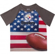 NFL Pittsburgh Steeler T-Shirt Flag Design Short Sleeve Gerber Youth Select Size - £11.92 GBP