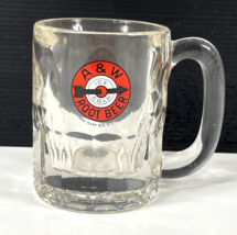 Vintage A&amp;W Root Beer Heavy Clear Glass Mug 1960&#39;s Arrow Bullseye Logo 4... - $29.69