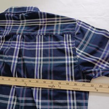 Saddlebrook Button-Down Collar Men's Blue & White Plaid Shirt Short Sleeve Sz M image 12