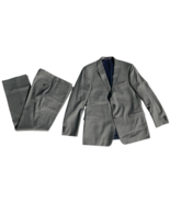 Tommy Hilfiger Gray Window Pane 2 Button Suit Sz 46L - €105,88 EUR
