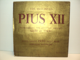 Pope Pius XII Catholic 78 rpm Record Anno Santo 1950 Holy Year Vatican Vintage - £37.05 GBP