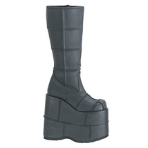 DEMONIA STACK-301 Mens Matte Black Tall Platform Goth Gogo Industrial Kn... - $113.95