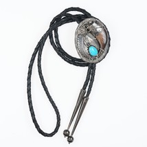Vinatage Navajo silver and turquoise faux claw bolo tie - £152.98 GBP