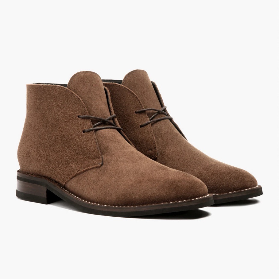 Handmade Clay Color Suede Leather Friendly Chukka Formal Dress Boots For Men