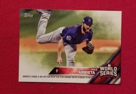 2016 Topps World Series Champions Jake Arrieta #WS-4 Chicago Cubs FREE SHIPPING - £1.58 GBP