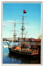 Boston Tea Party Ship The Brig Beaver 2 Moored Pier Side Postcard Unposted - £3.90 GBP