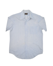 Vintage Towncraft Shirt Mens M Penneys Blue Short Sleeve Button Up Pattern - £24.82 GBP