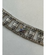 Vintage Order Of Eastern Star Silver Tone Book Chain Link 7.25 Inch Brac... - $632.38 MXN