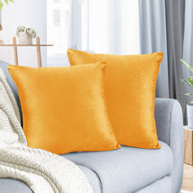 Orange 20&quot;x20&quot; Throw Pillow Covers Set 2 Sofa Velvet Cushion Cases - £22.68 GBP