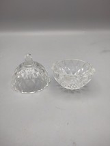 Vintage Diamond Point Glass Trinket Ring Vanity Dresser Dish with Lid - $13.86 CAD