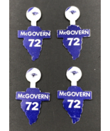 4 - 1972 George McGovern Presidential Campaign Tin Pins Button 1 1/2&quot; x ... - $8.59