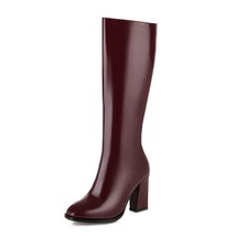 Fashion Knee High Boots Women Shoes Autumn Winter Women&#39;s High Boots Zipper Heel - £61.36 GBP