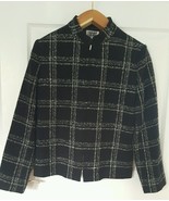 STYLE &amp; CO Womens Multi Colored Black White Blazer Top Jacket Zippered S... - $11.39