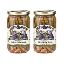 Jake &amp; Amos Pickled Spiced Dilly Beans, 2-Pack 16 oz. Jars - £22.09 GBP