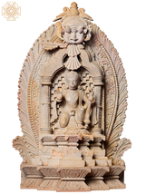 15&quot; Hindu God Hanuman Inside Temple | Pink Stone Statue | Handmade | Home Decor - £943.16 GBP