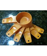 SET OF 6 ORANGE TUPPERWARE STACKING MEASURING CUPS NICE! - $33.03