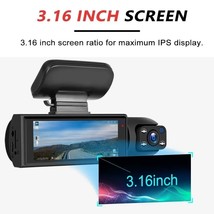1080P Dual-Lens Car DVR Night Vision Recorder | WideAngle Front Inside Video - £32.27 GBP
