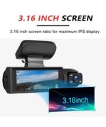 1080P Dual-Lens Car DVR Night Vision Recorder | WideAngle Front Inside V... - £31.62 GBP
