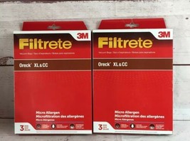 Filtrete 3 pk ORECK XL &amp; CC Vacuum Bags Micro Allergen Collect Pollen 68... - $14.84