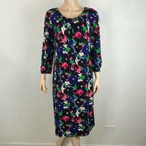 Talbots Multicolor Abstract Floral Print Women&#39;s Petite Large Colorful Dress - £32.55 GBP