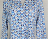 J McLaughlin Womens Abstract Blue Button Front Shirt L - £15.48 GBP