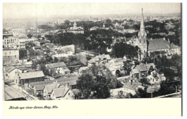 B &amp; W Postcard Bird&#39;s Eye Aerial View Green Bay Wisconsin Vintage - $14.80