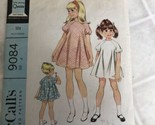 McCall&#39;s Vintage 1967 9084 Girls Short Sleeve Loose Dress Size 4 Cut - $18.27
