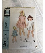 McCall&#39;s Vintage 1967 9084 Girls Short Sleeve Loose Dress Size 4 Cut - £14.43 GBP