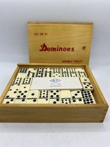 Classic Dominoes - Set of 91Domino DoubleTwelve Wood Box - Easy Turn Cen... - £47.20 GBP