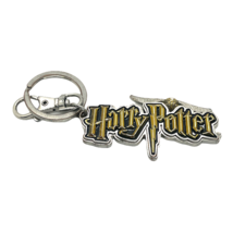 Harry Potter Logo with Snitch Pewter Key Chain Key Ring NEW Free Shipping - £10.81 GBP