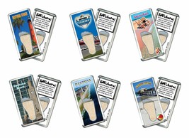 Daytona Beach FootWhere® Souvenir Fridge Magnets 6 Piece Set. Made in USA - £25.85 GBP