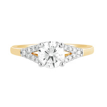 1.30 Carat Round Lab Grown Diamond Solitaire Ring 14K Yellow Gold 7 US VVS-VS-FG - £767.35 GBP