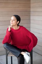 NWT Marcella NYC Women Audrey Red Chunky Knit Oversized Sweater Size 3X ... - $110.00
