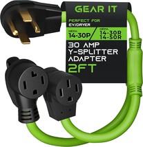 Gearit 30 Amp Dryer Y Splitter To Rv / Ev (Nema 14-30P Male Plug To, 2.2... - $93.92