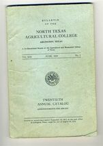 1936 North Texas Agricultural College Annual Bulletin Arlington UTA - $34.61
