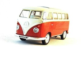 1963 Volkswagen T1 Bus, Metallic Orange Welly 1:32 Diecast Auto Sammler Modell - £26.43 GBP