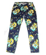 Old Navy Rock Star Bright Floral Yellow Green Navy Skinny Jeans Wm&#39;s 8 NWOT - $34.17 CAD
