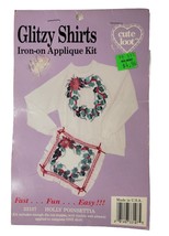 Vintage 90s Christmas Glitzy Shirts Iron-On Applique Kit 33107 Holly Poinsettia - £7.78 GBP