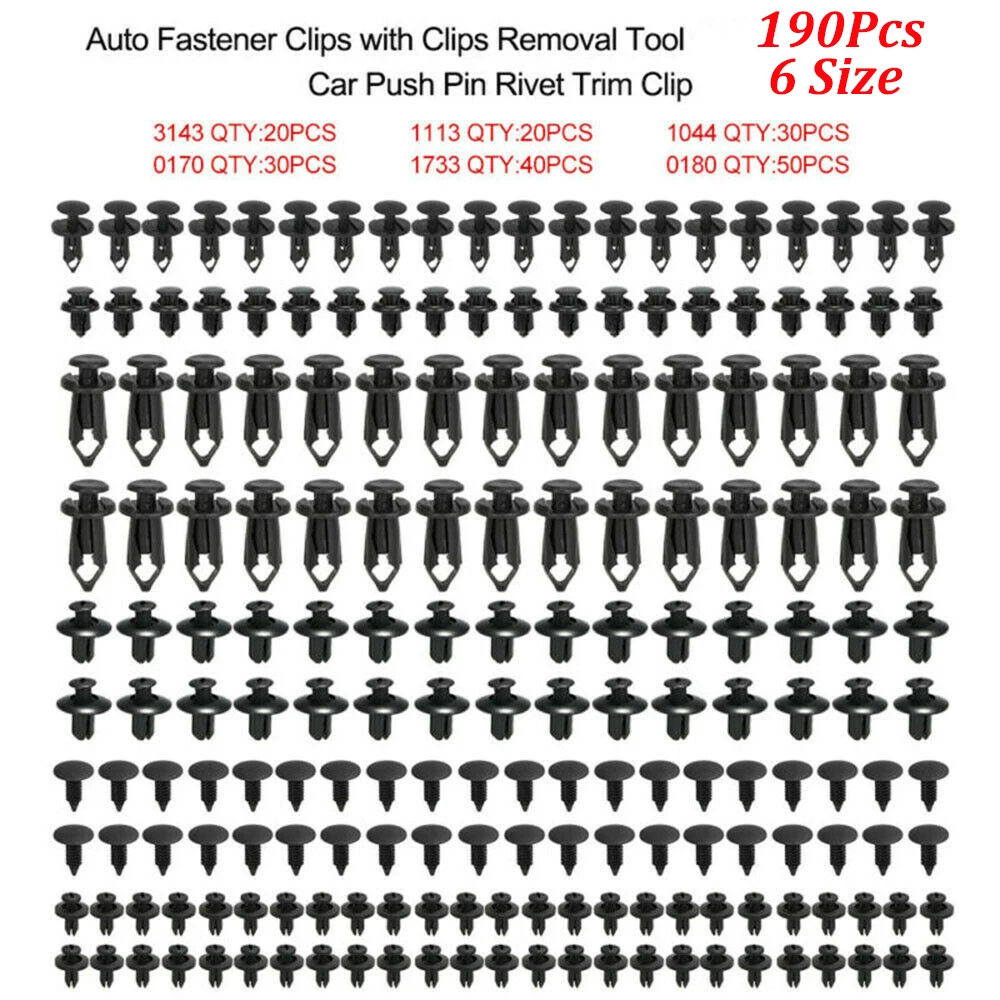 Plastic Auto Fastener Rivet Clips Kit - £16.60 GBP