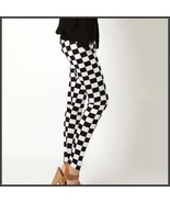 Checkered Black and White Skin Tight Stretch Pants Leggings Sized to Fit... - £39.74 GBP
