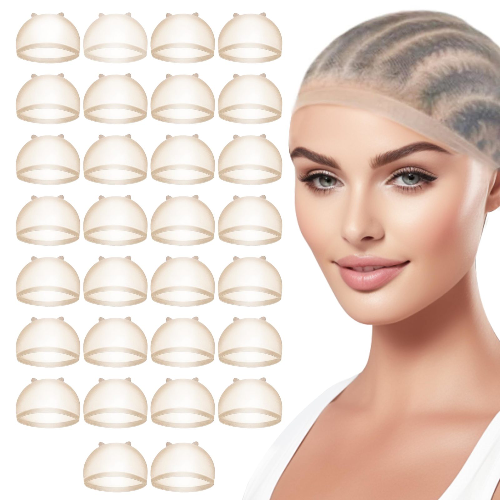 30 Pcs HD Wig Caps for Women Lace Front, Ultra Thin Stocking Cap for Women, Bre