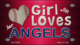 This Girl Loves Her Angels Novelty Mini Metal License Plate Tag - £11.95 GBP