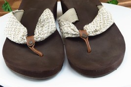 Reef Sz 10 M Brown Flip Flop Fabric Women Sandals - £15.53 GBP