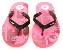 Hurley Signature Men&#39;s Pink Flip Flops Thong Sandals NEW - $34.99