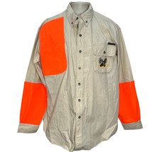 Covey Rise Mens Hunting Shooting Shirt Size M Beige Hunters Orange Vented Button - £39.52 GBP