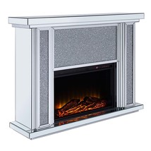 Noralie 47&quot; Fireplace, Mirrored &amp; Faux Diamonds - $1,320.00