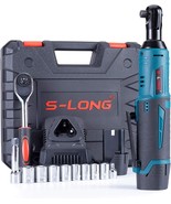 S-Long Cordless Electric Ratchet Wrench Set, 2000Mah Lithium-Ion Battery, - £66.14 GBP