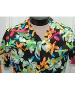 Mens Hilo Hattie Short Sleeve Shirt 100% Cotton Hawaiian orchid bright V... - $468.93 MXN