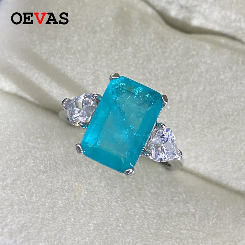   925  Silver Paraiba Tourmaline Gemstone Rings For Women Sparkling High... - $53.92