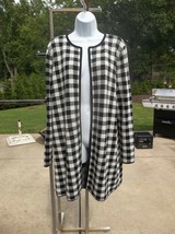 Nwt Talbots Black&amp;White Check Sweater Jacket 1X $199 - £43.11 GBP